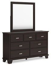 Load image into Gallery viewer, Covetown Twin Panel Bed with Mirrored Dresser and Chest
