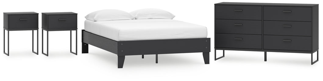 Socalle Full Platform Bed with Dresser and 2 Nightstands