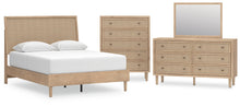 Load image into Gallery viewer, Cielden Queen Panel Bed with Mirrored Dresser and Chest
