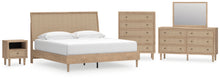 Load image into Gallery viewer, Cielden King Panel Bed with Mirrored Dresser, Chest and Nightstand
