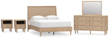 Load image into Gallery viewer, Cielden Queen Panel Bed with Mirrored Dresser and 2 Nightstands
