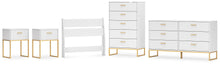 Load image into Gallery viewer, Socalle Twin Panel Headboard with Dresser, Chest and 2 Nightstands
