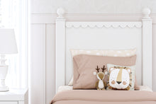 Load image into Gallery viewer, Mollviney Twin Panel Headboard with Mirrored Dresser and 2 Nightstands
