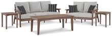 Load image into Gallery viewer, Emmeline Outdoor Sofa and Loveseat with Coffee Table and 2 End Tables
