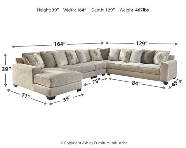 Ardsley 5-Piece Sectional with Ottoman