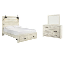 Load image into Gallery viewer, Cambeck  Panel Bed With 2 Storage Drawers With Mirrored Dresser
