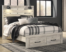 Load image into Gallery viewer, Cambeck  Panel Bed With 2 Storage Drawers With Mirrored Dresser
